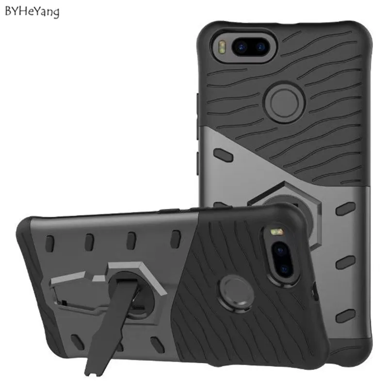 

BYHeYang For xiaomi mi5X Case xiaomi mi 5X A1 cover Armor Hard PC Silicone Case For Xiaomi Mi5 X cover with Holder Stand Shell