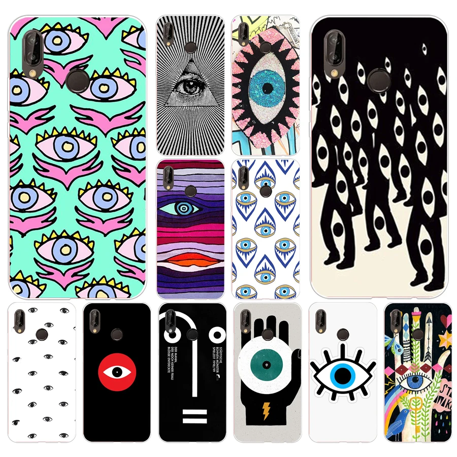 

098FG evil eye Soft Silicone Tpu Cover Case for huawei p20 lite mate 20 lite