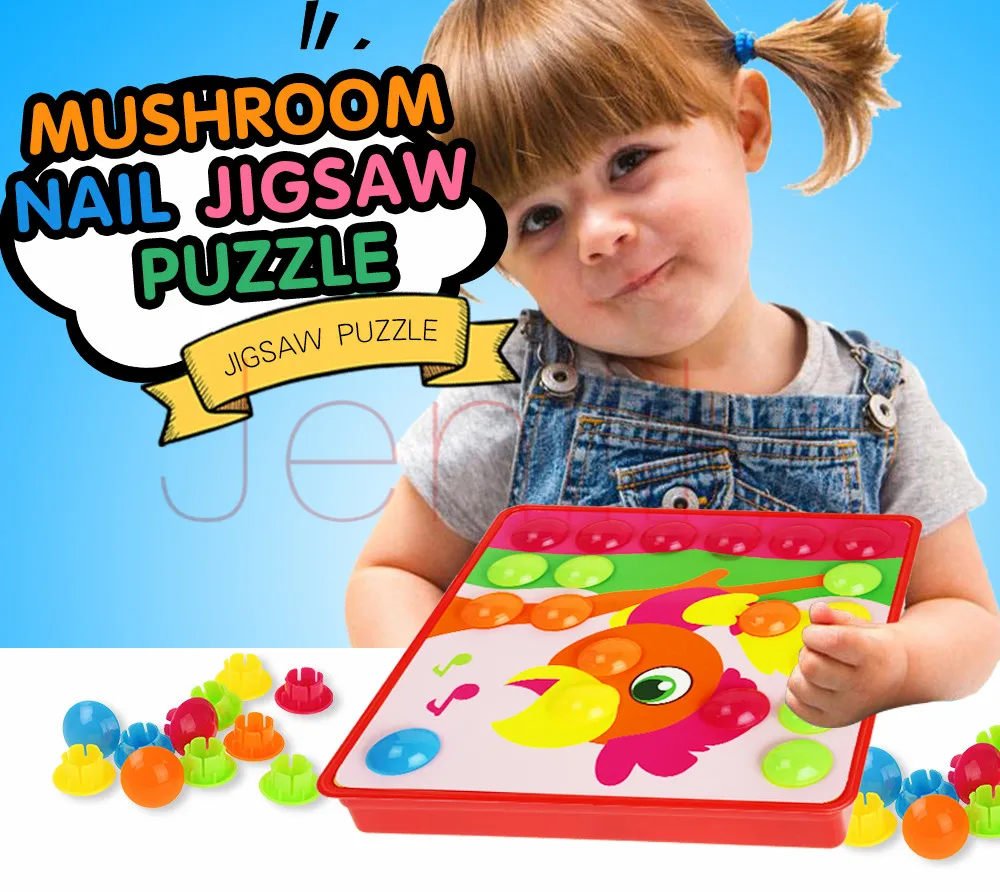 12 видов стилей животных 3D красочные пуговицы сборки гвоздиков со шляпками головоломка Juguetes Обучающие Развивающие игрушки подарки для детей