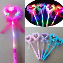 Светодиодный светильник, светящаяся Волшебная волшебная палочка, принцесса, любовь, сердце, палочка для девочек, Рождественский Декор