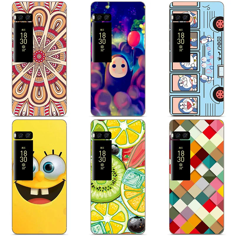 

For Meizu Pro7 hard Plastic Case Cover phone shell Colorful printing Case For Meizu PRO 7 Painted Flower hard Cases