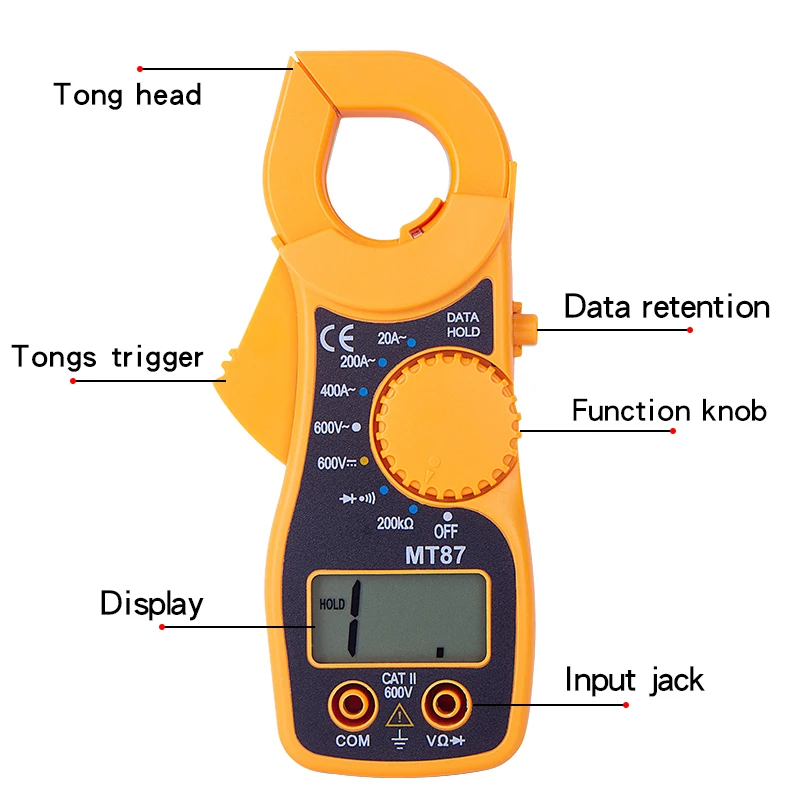 Высокоточный цифровой MT-87 клещи токовые клещи AC DC Амперметр мультиметр Вольтметр Многофункциональный диод пожарный провод ТЕСТЕР