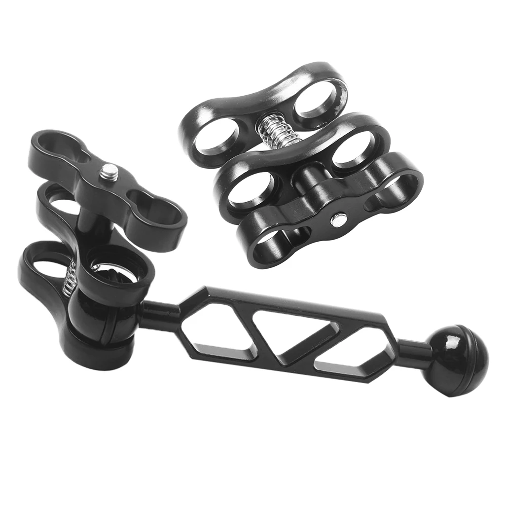 

Perfeclan 2 Arm Clip Clamp Mount & 6' Dual Ball Joint Arm Scuba Diving Light Aluminum Alloy Adjustable spinning handle design