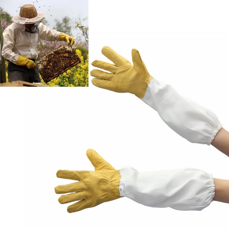High quality Protective Beekeeping Gloves Goatskin Bee Keeping with