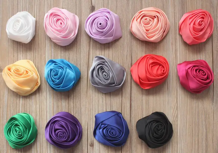 

Free DHL/EMS 300pcs 8cm Handmade Rolled Soft Satin Rose Flowers,DIY Satin Fabric Flowers For Girls Headbands,Satin Flowers