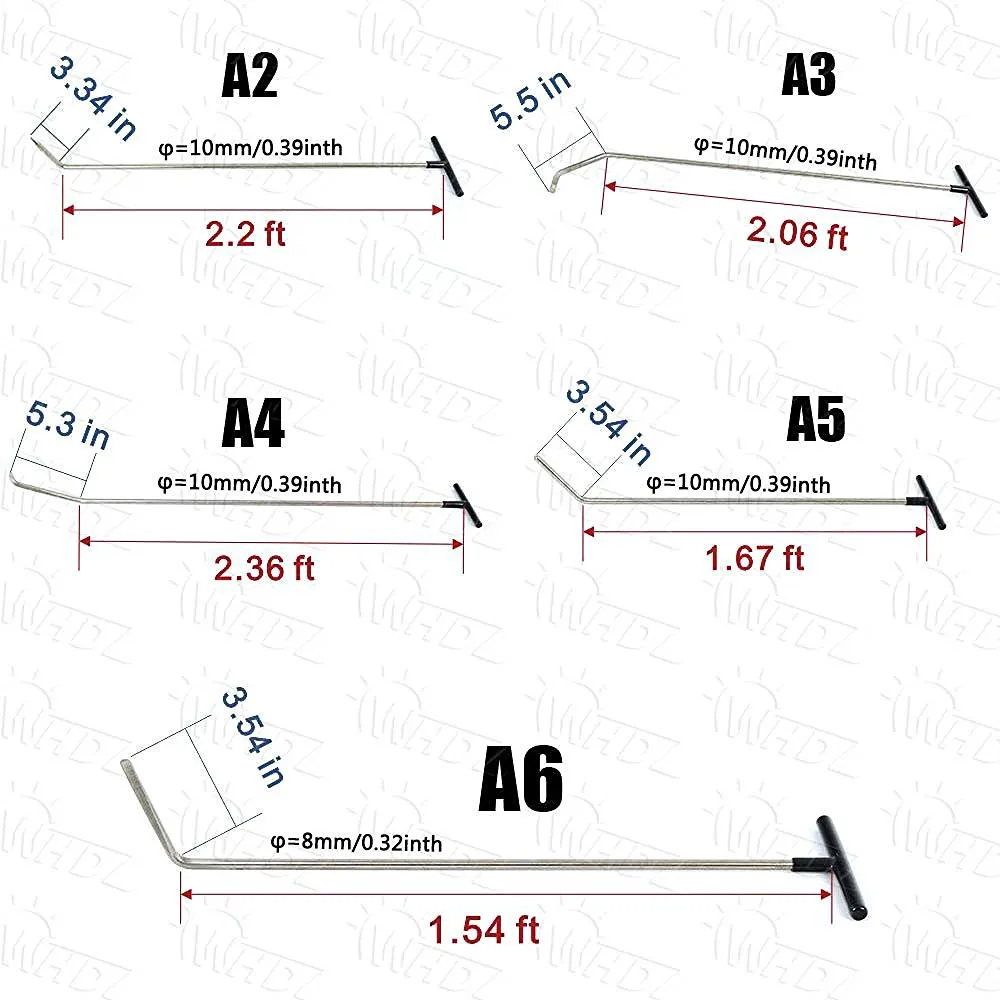Инструмент PDR, нажимные крючки, инструменты, безболезненное удаление вмятин, набор инструментов, толкатель, автомобильный лом, ремонт, молоток, кран, инструменты для ремонта вмятин