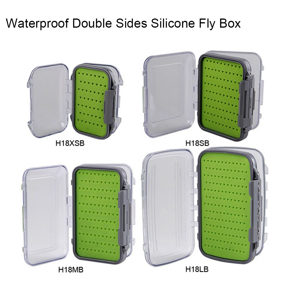 Aventik Waterproof Double Sides Silicone Fly Box Silicone Insert Fly  Fishing Tackle Boxes Double Side Clear Lids Fly Box - AliExpress