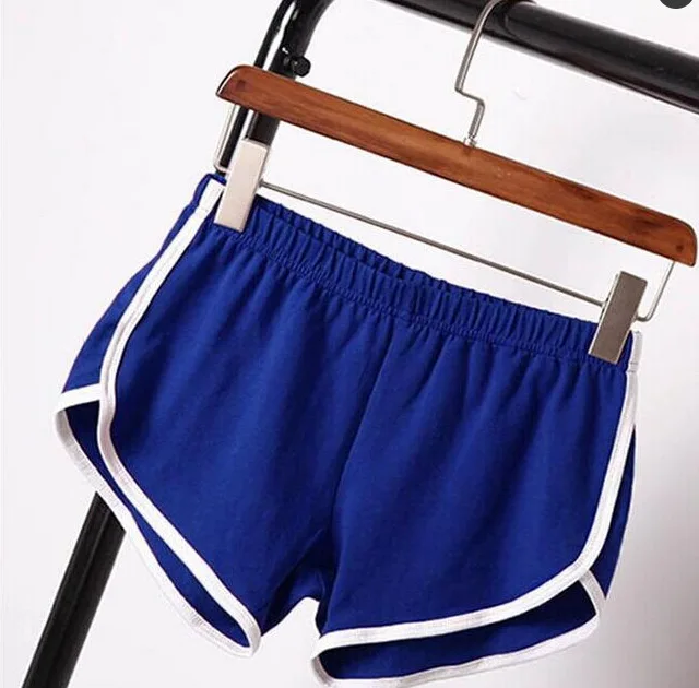 Летние модные уличные спортивные шорты для женщин Runniing прочный мягкий хлопок женские Стрейчевые Короткие штаны - Цвет: BLUE