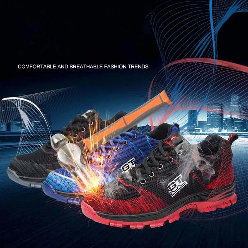 

Steel Toe Safety Shoes for Men Unisex Outdoor Work Shoes Anti-smashing Anti-piercing Man Safety Boots Casual Shoes Men Sneakers