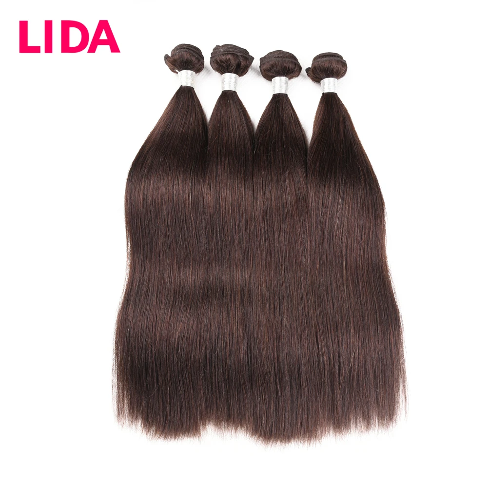LIDA человеческие волосы пучки двойной уток малазийские волосы переплетения пучки 8-26 дюймов прямые волосы Реми пучки для 3 пучков сделки
