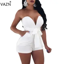 VAZN Новое поступление best качество 2018 Bodycon Playsuit Sexy без бретелек Клубные Для женщин короткий комбинезон M723