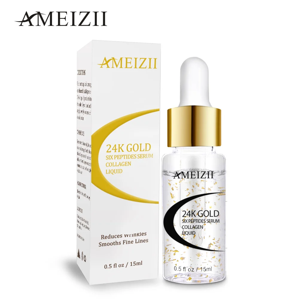 Ameizii 24K золото шесть пептидов сывороточная Гиалуроновая кислота против старения