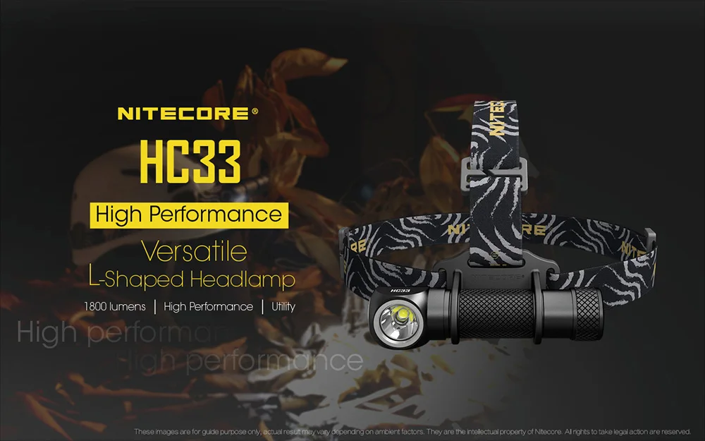 Оригинальная фара Nitecore HC33 CREE XHP35 светодиодный 1800 люменов высокопроизводительный налобный фонарь+ аккумулятор Nitecore 3500 мАч 18650