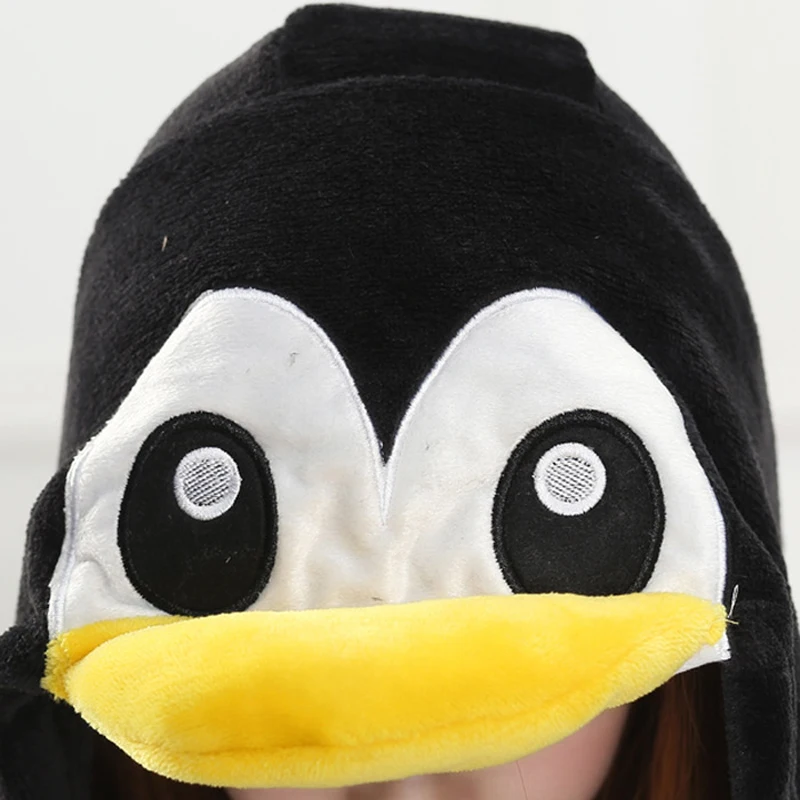 Cute-Flannel-Animal-Penguin-Kigurumi-Pajamas-Women-Onesies-For-Halloween-Cosplay-Siamese-Costume-Black-Soft-Overall(4)