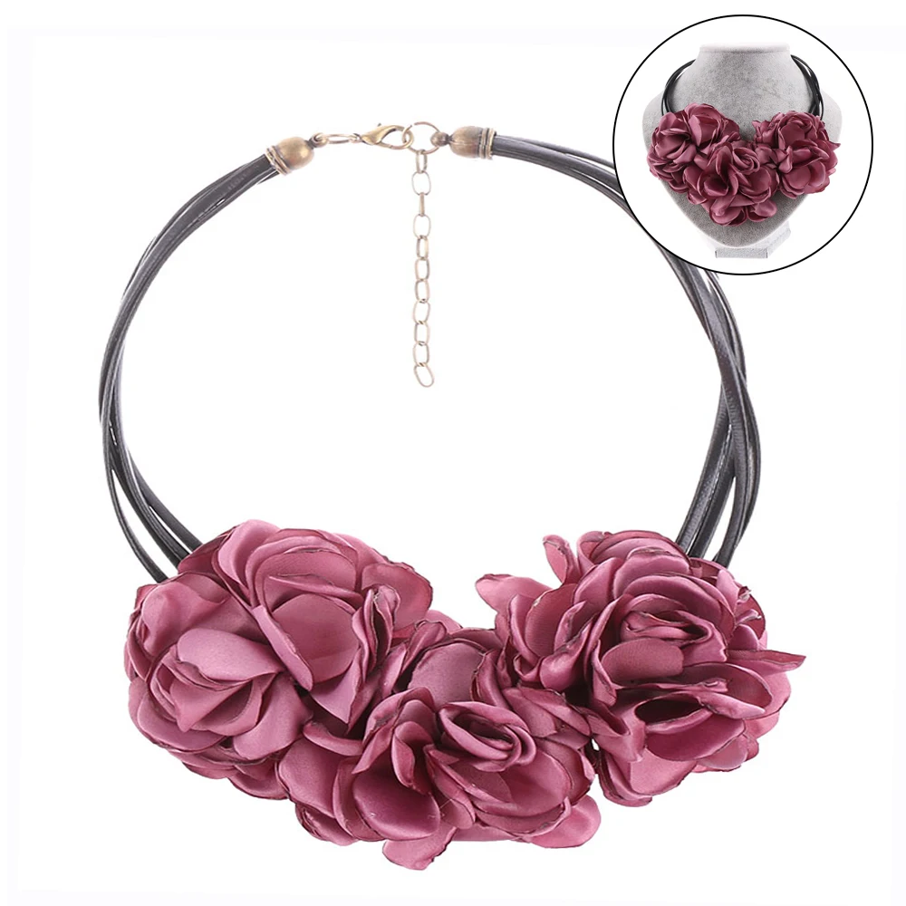 Buy 1 Pcs Bohemia Fabric Rose Flower Choker Fashion
