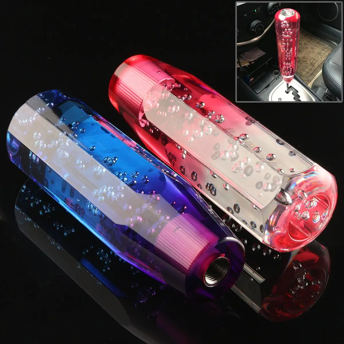 15cm Universal Car Gear Shift Knob Colorful Crystal Bubble Car Styling
