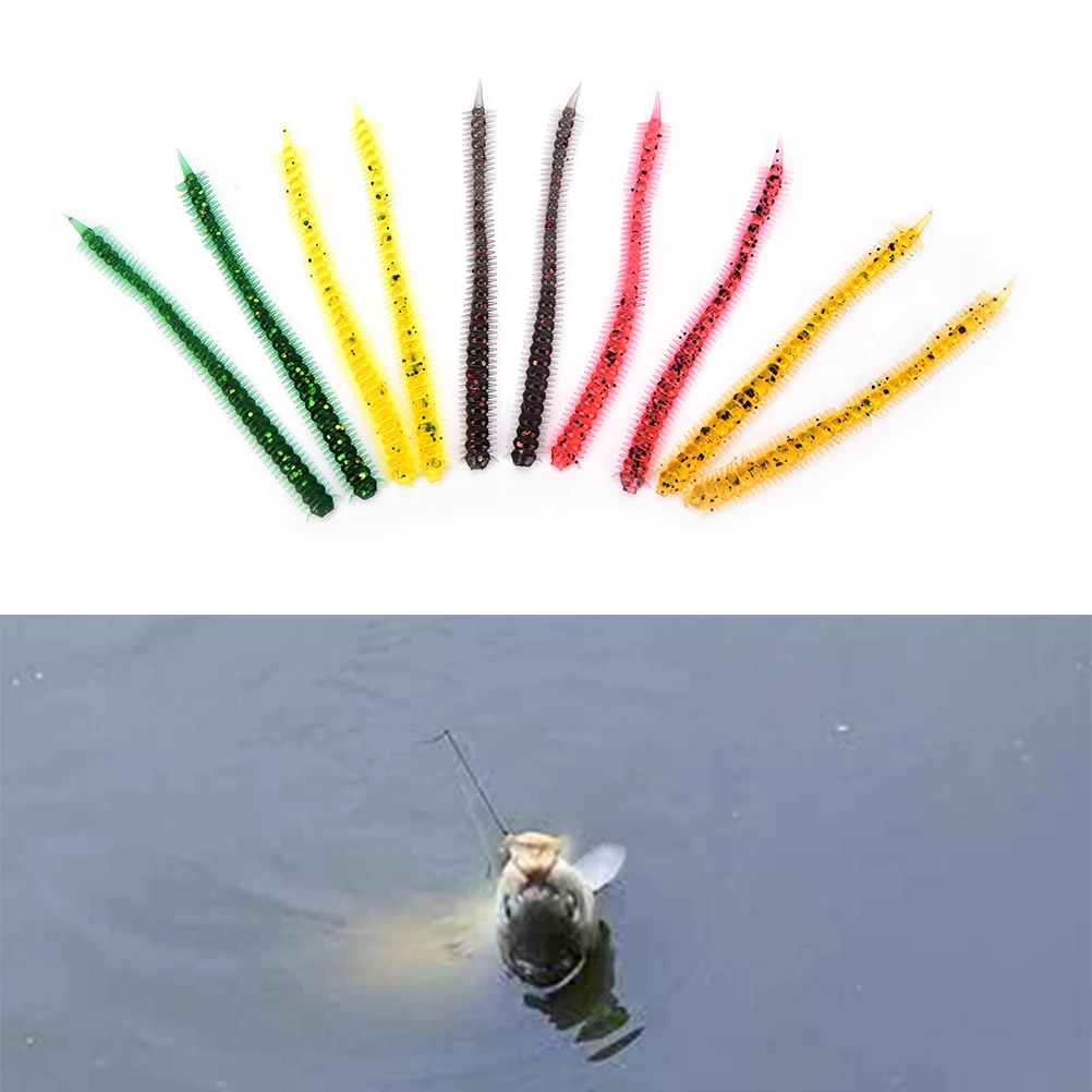 20pcs/pack Artificial Bait 10cm Soft Bait Fishing Fake Lure Silicone Lures For Fishing Soft Bait Worm Carp Fishing 1.1g