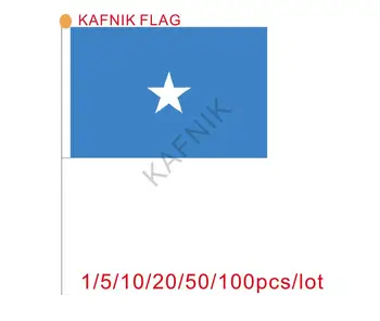 

KAFNIK ,10/20/50/100pcs Somalia hand Flags 14*21CM with Plastic Hand Held