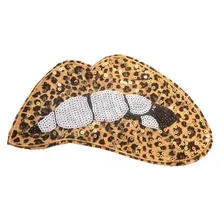 

ChicLady Diy sequin patch 27CM Leopard pattern Lips deal with it Sew on patches for clothes Ulzzang Stranger things Sticker OG