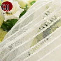 Window Curtains, Tulle, Sheer, Cortinas, Curtains for living room, Partition, Home Interior, White, Striped, Drapes for Bedroom 1