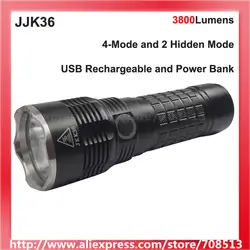 JKK36 Cree XHP70.2/XM-L2 Белый/нейтральный белый/теплый белый 3800 люмен 6-режимный фонарик USB с Мощность банк светодиодный фонарик (3x18650)