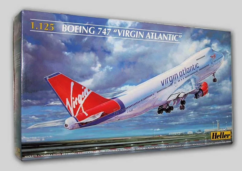 Out of print heller 80470 1 125 boeing 747 VIRGIN ATLANTIC plastic model kit