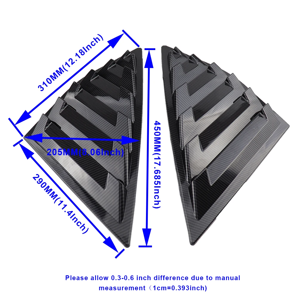 Задний боковое окно жалюзи 2 шт./компл. Панель боковые вентиляционные крышки Стикеры Накладка для Ford Focus 12-18 ST RS хэтчбек углеродного волокна из АБС-пластика