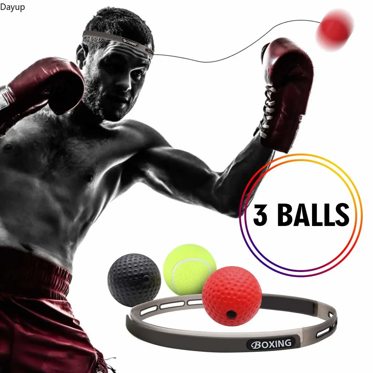 

Boxing Reflex Speed Punch Ball MMA Sanda Boxer Raising Reaction Force Hand Eye Training Set Stress Boxing Muay Thai Exercise