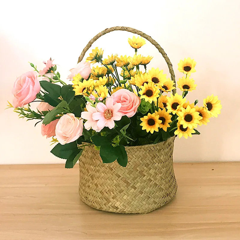 

Cocostyles aesthete exquisite handmade woven basket in country style for garden wedding decoration pieces fantasy wedding decor
