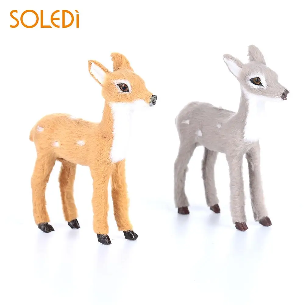 

9*10cm Xmas Elk Home Decor New Year Mini Simulation ELK Deer Simulated Christmas Decorations Plush Plastic Christmas Reindeer