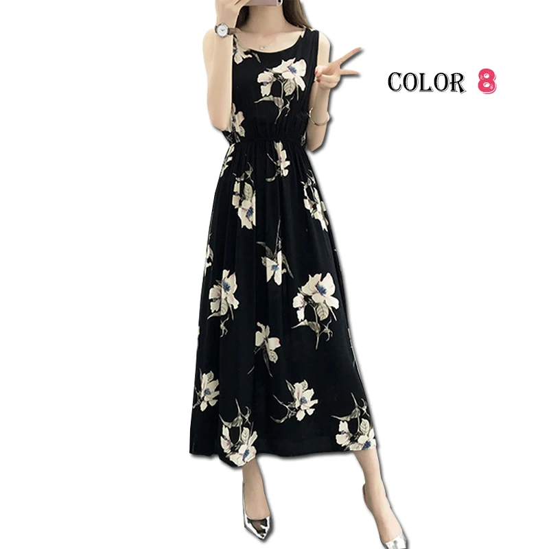 Женское летнее богемное платье, женское Макси повседневное пляжное богемное Хлопковое платье с цветочным рисунком, винтажное длинное женское элегантное Открытое платье - Цвет: Style 8