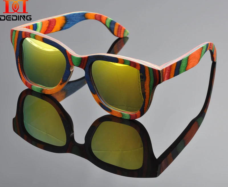 Разноцветные деревянные Солнцезащитные очки для женщин Для женщин натурального дерева Рамки gafas-де-сол де Мадера Óculos De Sol Da Moda Мадейра женский dd0915