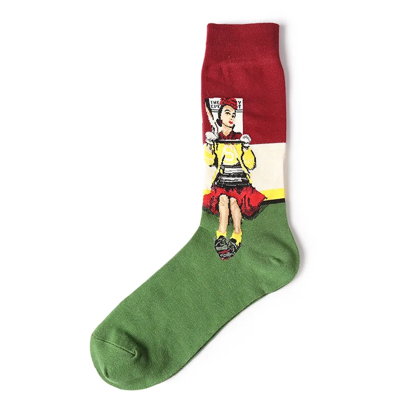 [COSPLACOOL] художественные носки Ван Гога с абстрактным рисунком маслом, мужские носки унисекс в стиле Харадзюку, хлопковые носки, новинка, забавные