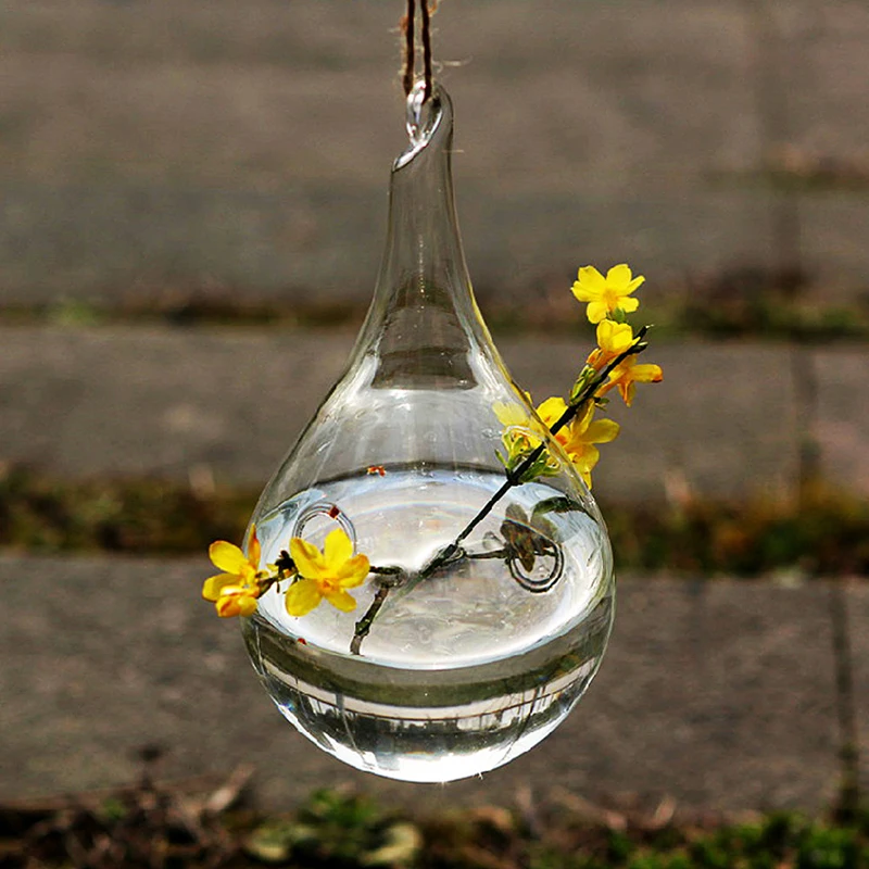 Лидер продаж Висячие капли круглый хрустальный цветок стекло ремесло гидропоники контейнер домашний декор изысканные ремесла#69718
