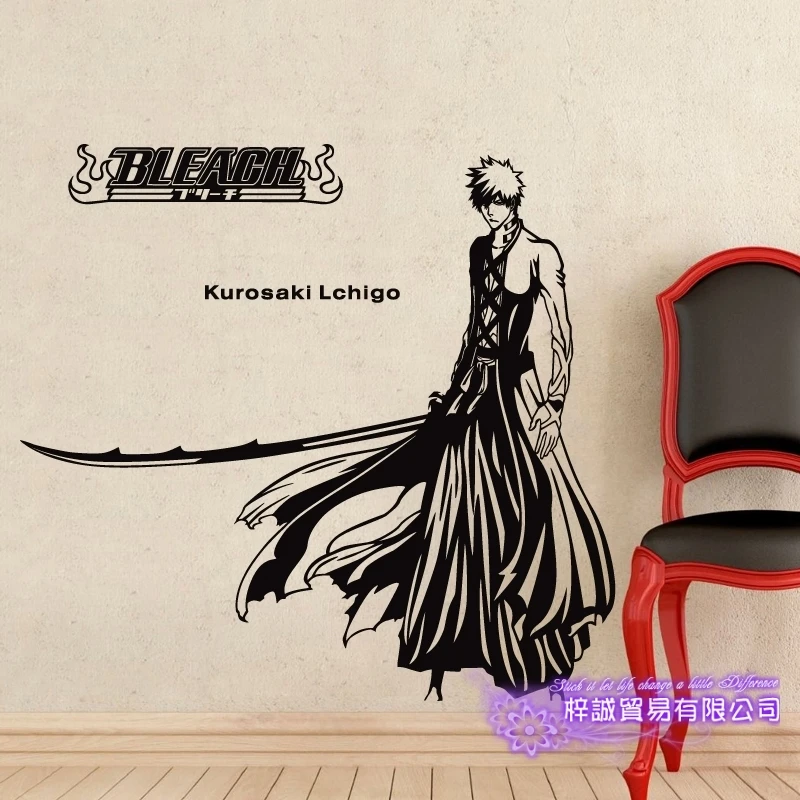 DCTAL BLEACH Kurosaki Ichigo Car Decal Wall Sticker Cartoon Fans Vinyl Wall Stickers Car Decal Decor Home Decorative