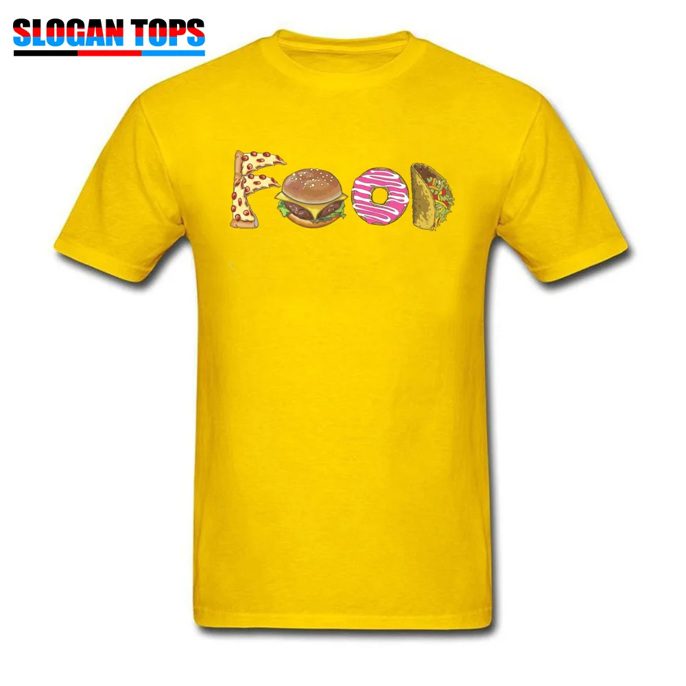 Normal yummy food Printed On Short Sleeve Father Day T Shirt Prevalent Crew Neck 100% Cotton Fabric Tshirts Men T Shirt yummy food yellow