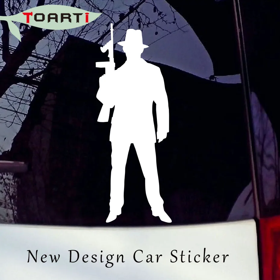 

Gangster Sticker Retro Crime Decal Creative Gun Car Stickers Ammunition Car Styling Window Decorative Waterproof Auto Decals