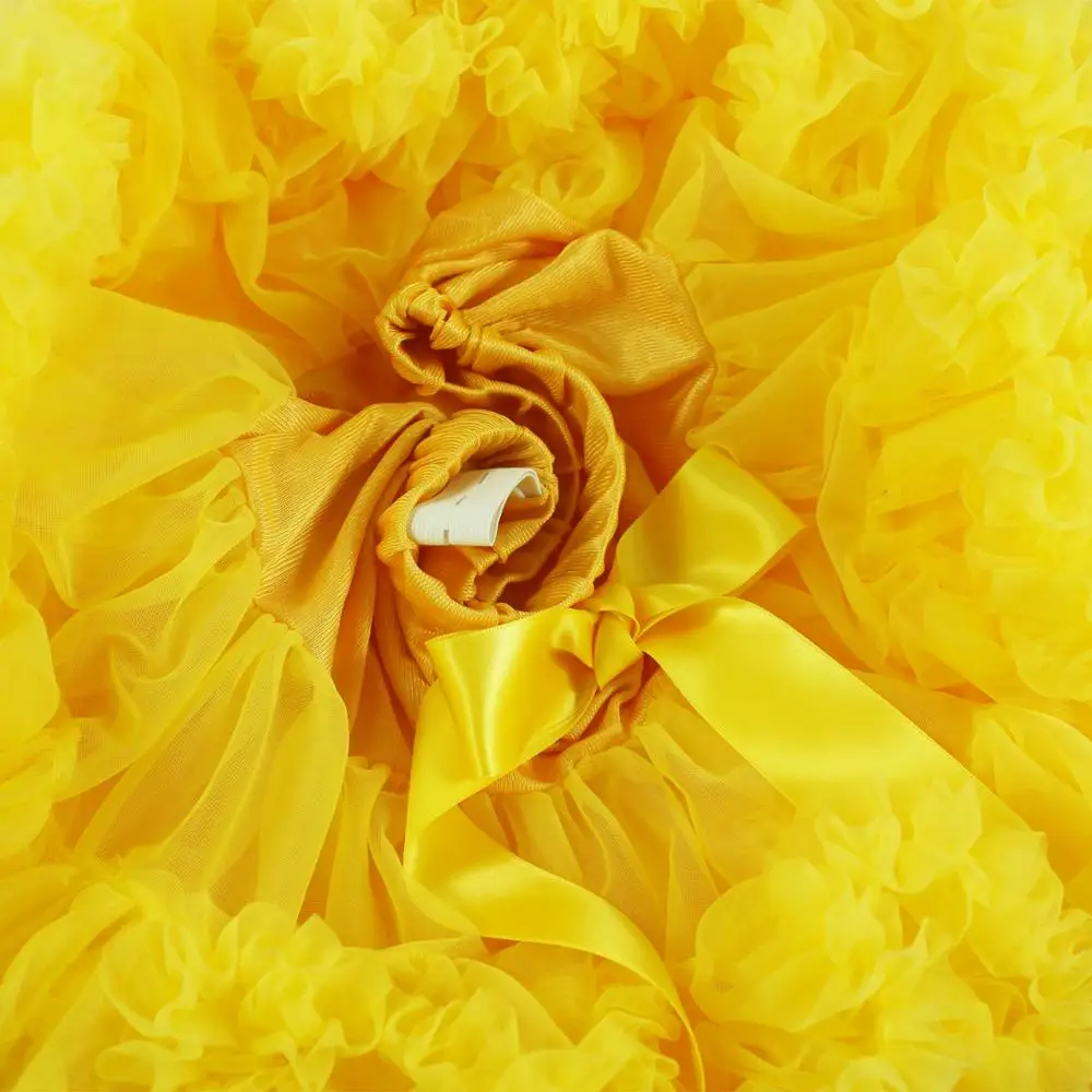 Factory Offer Solid Gold pettiSkirt fully chiffon tutus children dancing clothing