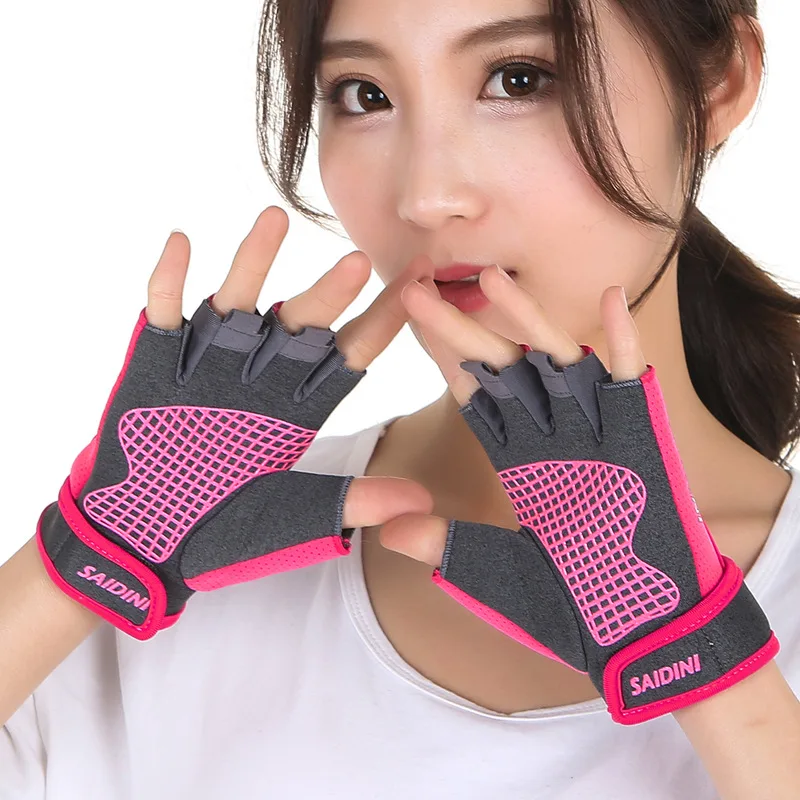 1 пара Для Женщин Половина Finger перчатки для занятий тяжелой атлетикой фитнес-спорт подготовку тренировки запястье перчатки Вес подъема перчатки спортивные