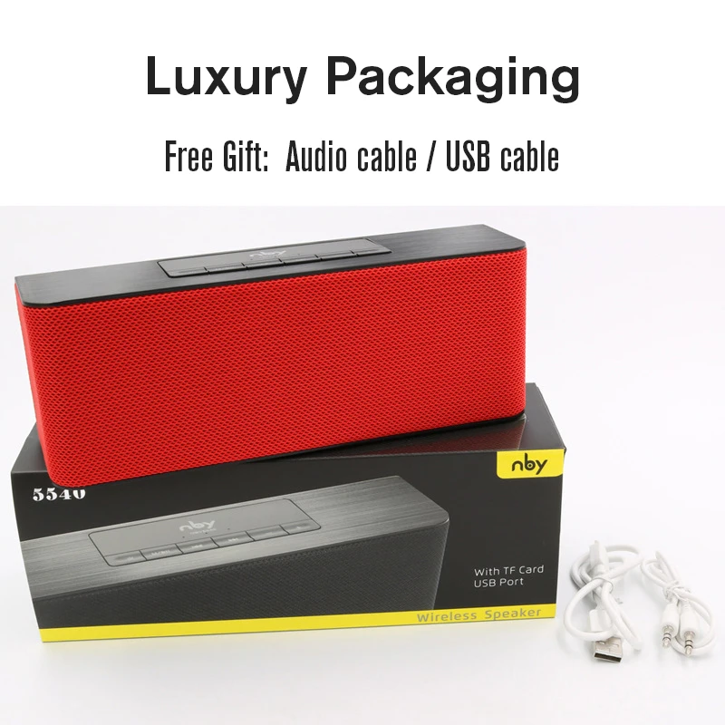 nby 5540 Portable Bluetooth Speaker FM Radio Wireless Sub woofer Loudspeaker 3D Stereo Boombox Dual Speakers Computer Bass TWS