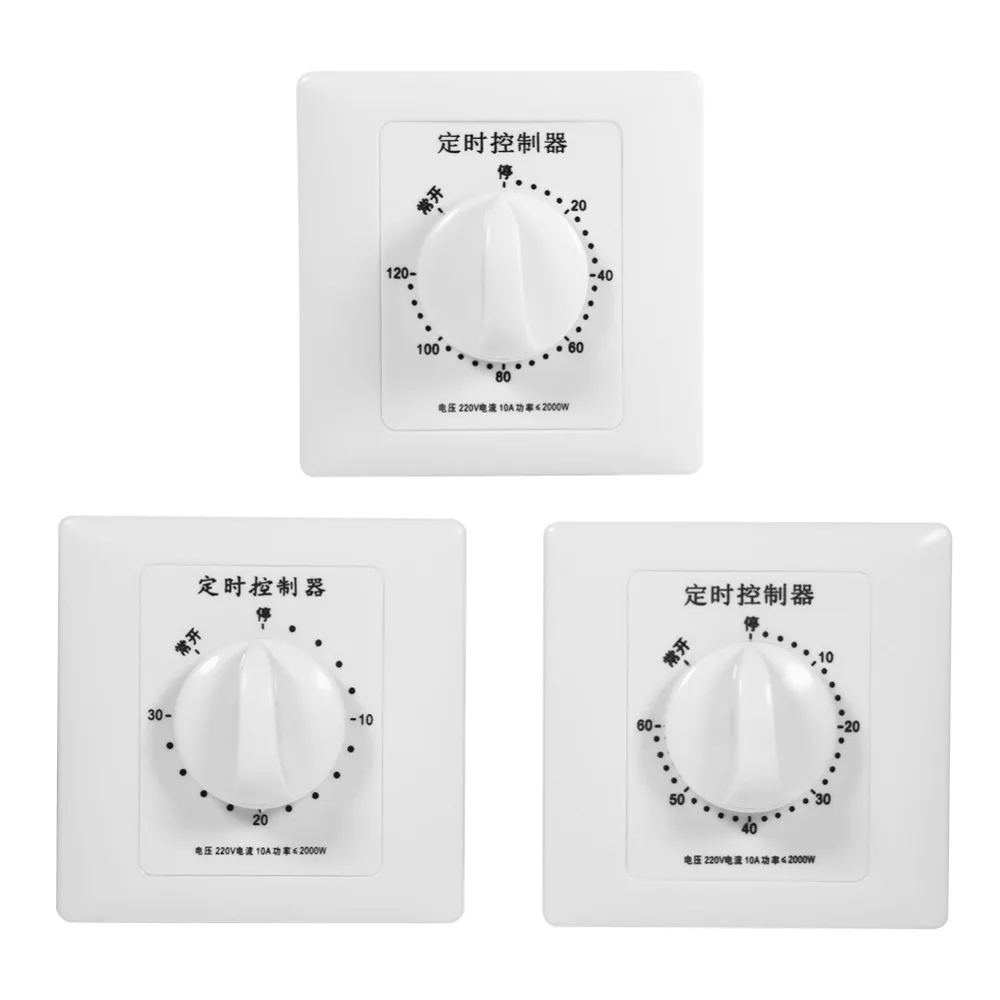 

AC 220V Timer Switch 30/60/120 Min High Power Pump Timer Mechanical Time Switch Countdown Control 86 Panel 2000W Timer Switch