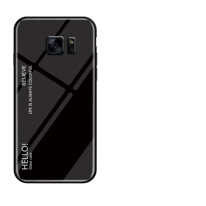 style 06 Для Samsung Galaxy S7 edge чехол Роскошный Жесткий закаленное стекло модный градиентный защитный чехол для задней крышки для samsung s7 s7edge оболочка - Цвет: style 06