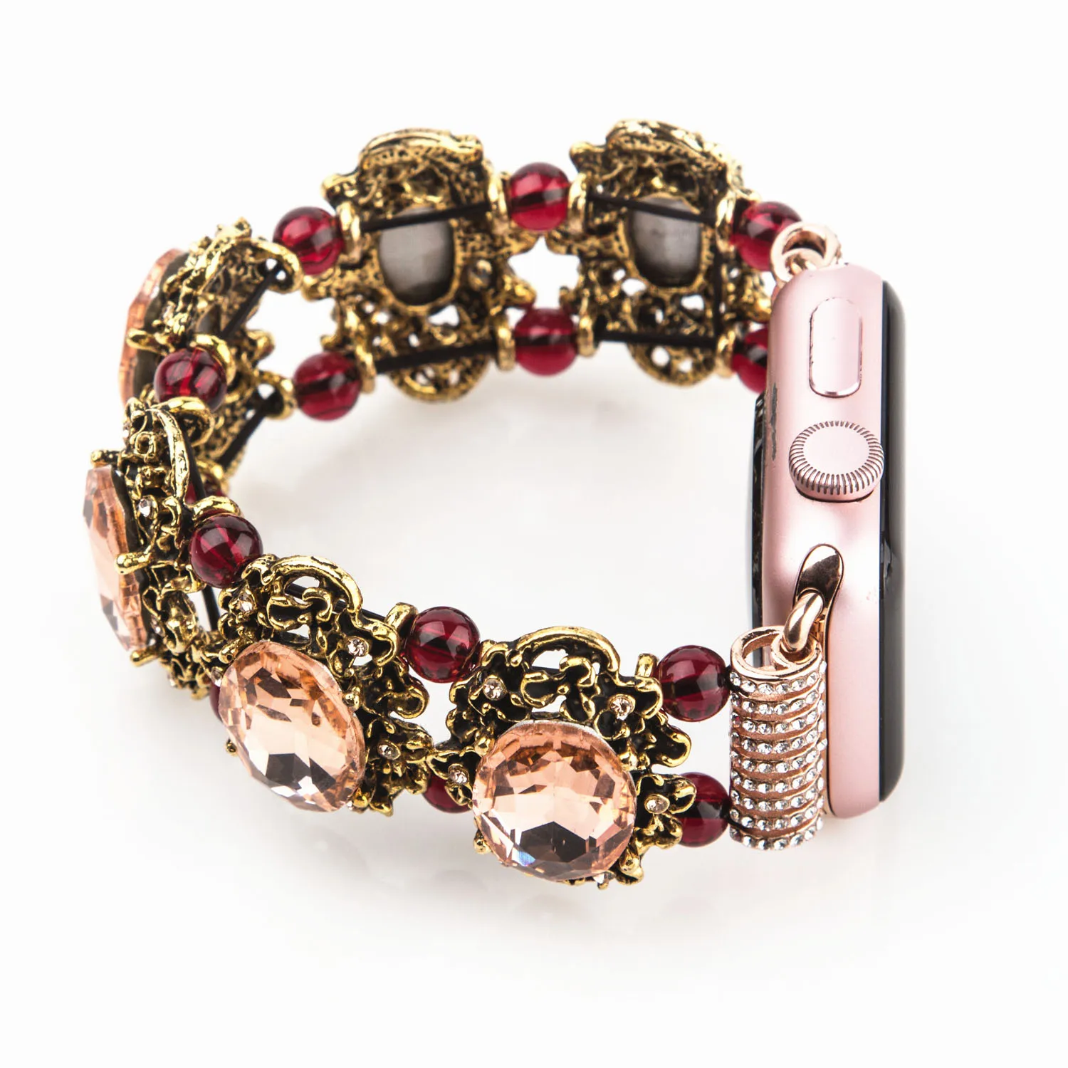 

Woman's Gemstone Strap for Apple Watch Series 1/2/3 Band 38mm 42mm Bracelet for iWatch Wristband with Connector