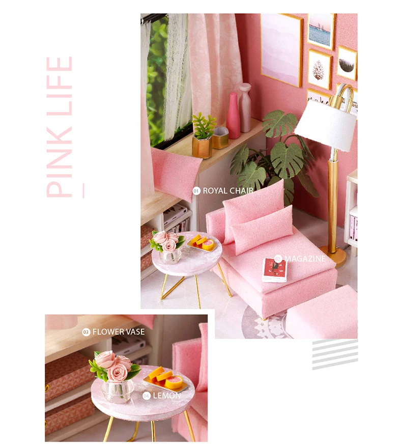 Собрать DIY деревянный дом Miniaturas с мебели DIY Миниатюрный Дом Кукольный домик игрушки для детей Рождество и день рождения h014