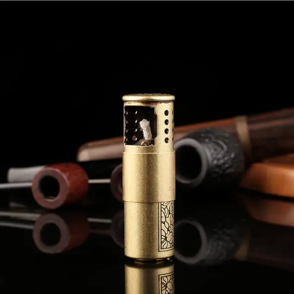 

Honest genuine kerosene lighter, retro style, pure copper handcrafted wheel lighter.