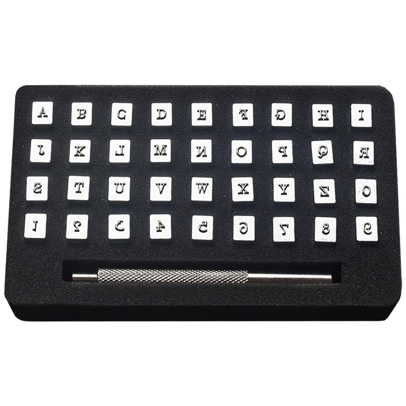 36Pcs 3mm/6mm Steel Punch Alphabet Letter Number Leather Stamper Set