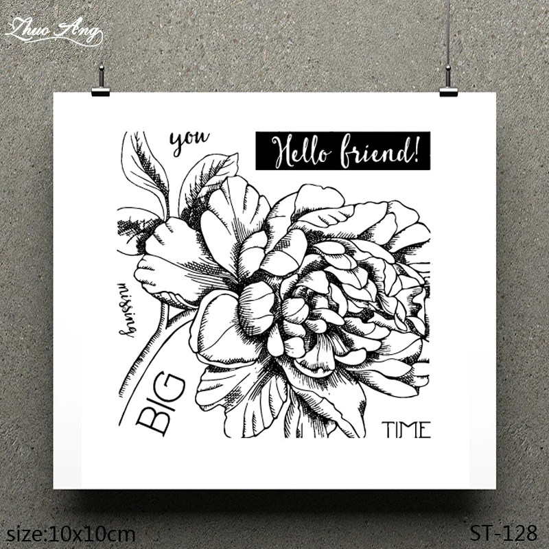 

ZhuoAng Floral Language Pattern Design Clear Stamp / Scrapbook Rubber Stamp / Craft Clear Stamp Card / Seamless Stamp