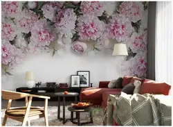 WDBH 3d фото обои на заказ Фреска Европейский Романтический Пион цветок фон домашний декор гостиная обои для стен 3 d