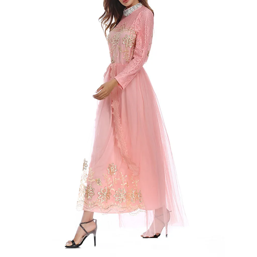 CHAMSGEND женское платье мусульманский халат Абая стильный арабский леди летние домашние платья Кафтан busana мусульманский Анак perempuan 2019 Новый