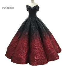 Ruthshen золото великолепное бальное платье Роскошные блестящие Бальные платья с открытыми плечами Vestidos De 15 сладкий шестнадцать Дебютант платье